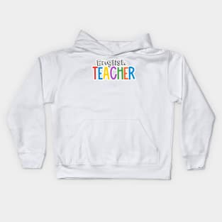 Rainbow English Teacher Kids Hoodie